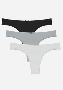 Titiana 3 Pcs Solid Thong Panties