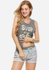 Elisabeti Letter Print Tank Top & Shorts