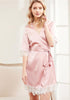 Lace Trim Wrap Sleepwear