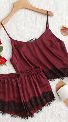 Applique Satin Sleepwear